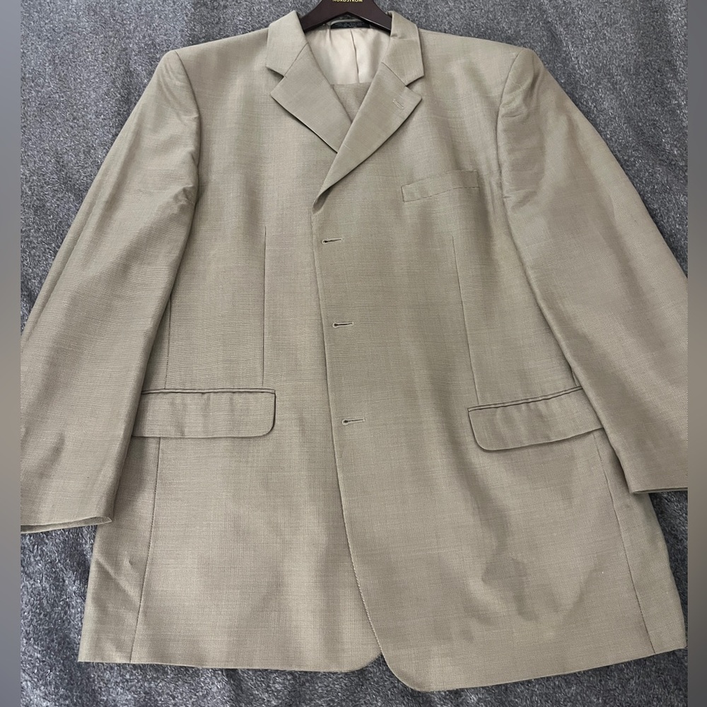 S&K brand tan suit